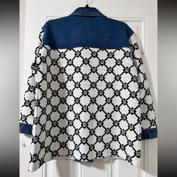 Sandro denim knit logo jacket like new - Picture 2 of 6